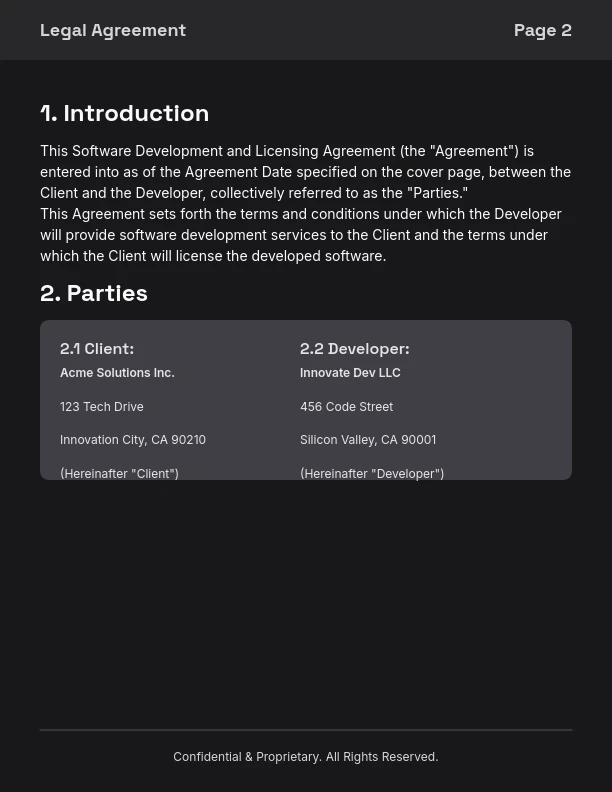 Software Master Service Agreement