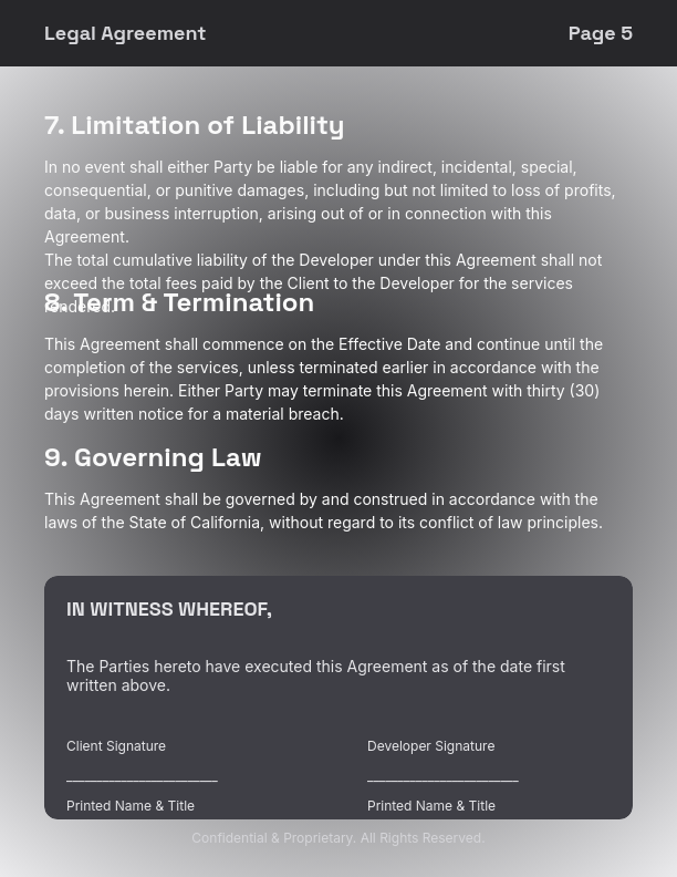 Software Master Service Agreement