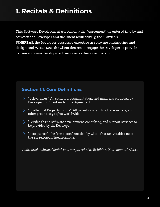 Software Development Master Agreement