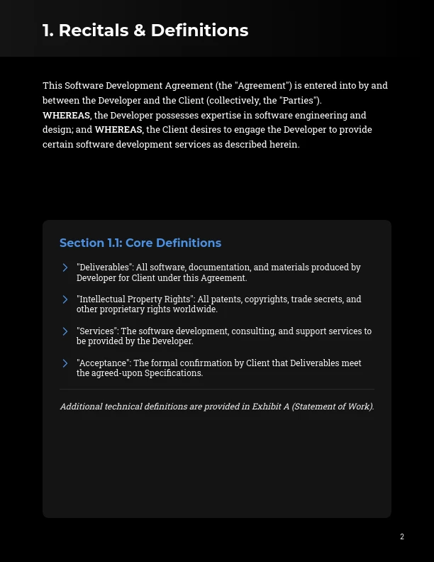Software Development Master Agreement