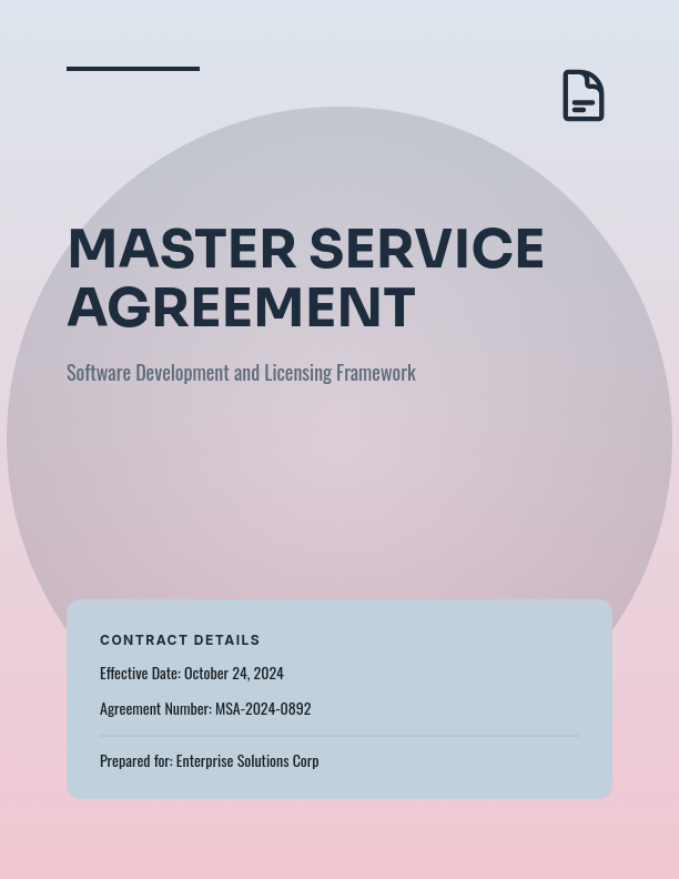 Enterprise Software Master Service Agreement