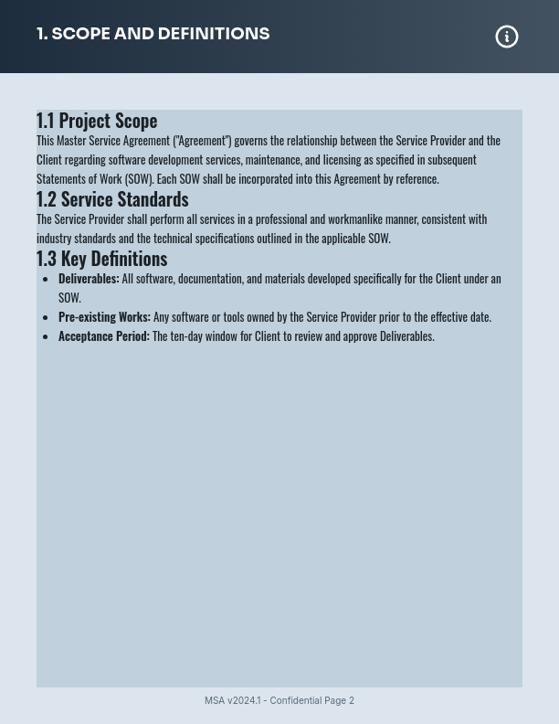 Enterprise Software Master Service Agreement