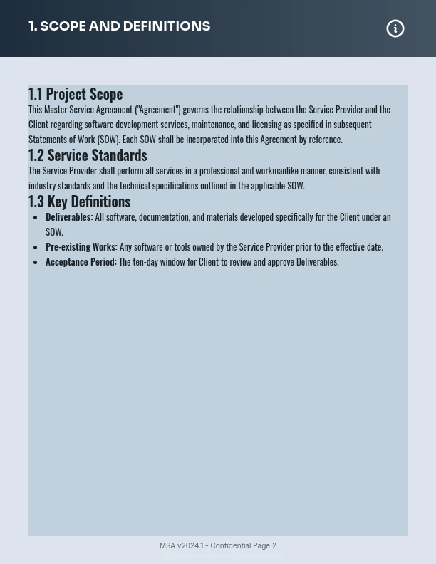 Enterprise Software Master Service Agreement