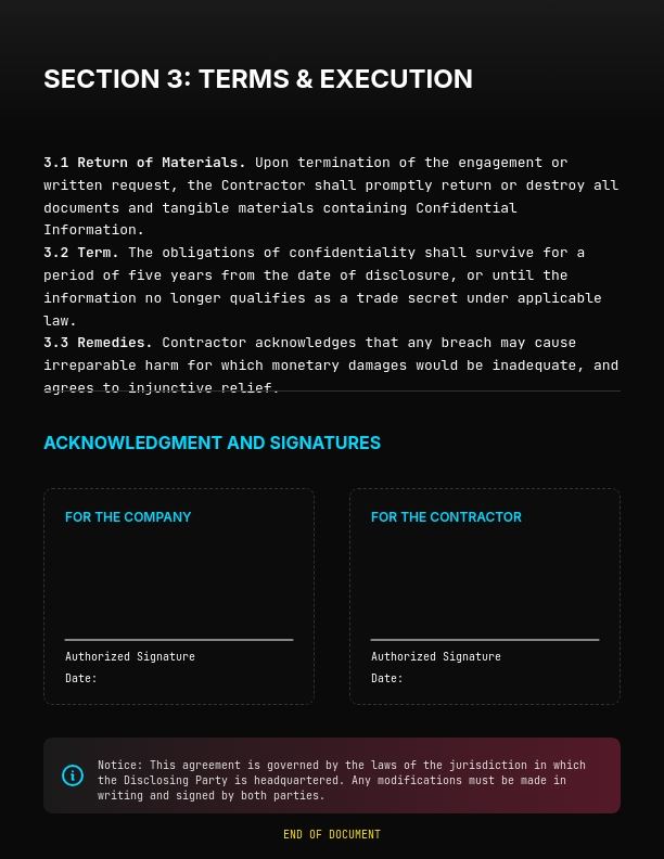 Independent Contractor Confidentiality Agreement