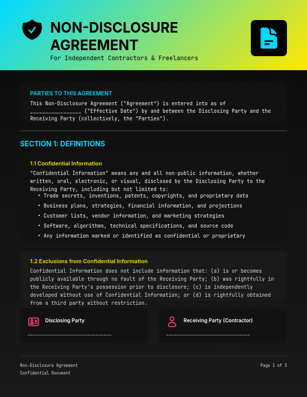 Contractor Confidentiality & Non-Disclosure