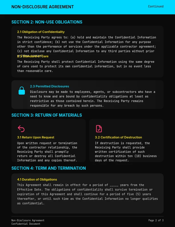 Contractor Confidentiality & Non-Disclosure