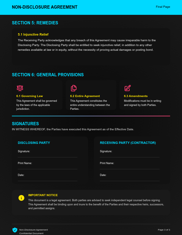 Contractor Confidentiality & Non-Disclosure