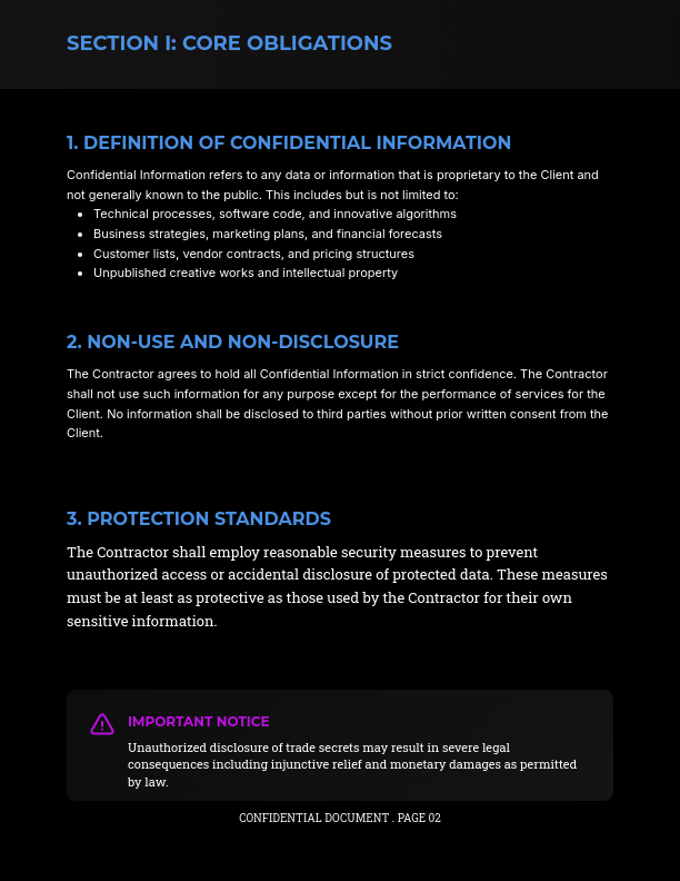 Independent Contractor Confidentiality