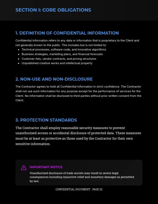 Independent Contractor Confidentiality