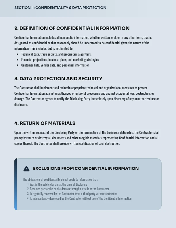 Contractor Confidentiality Agreement