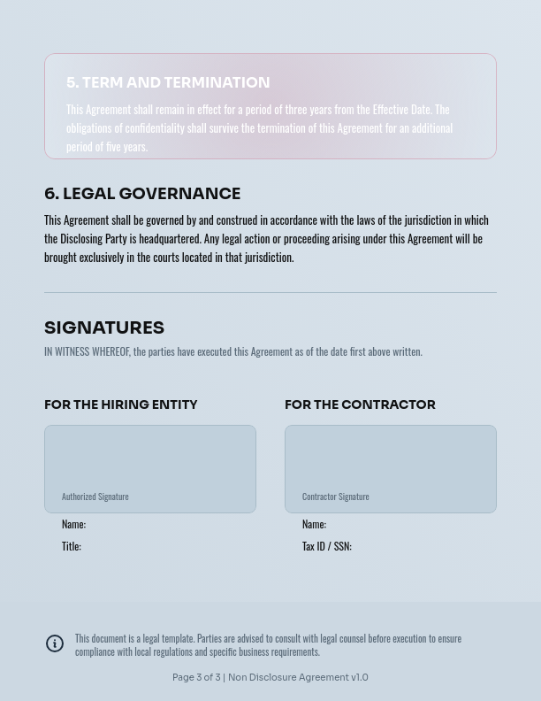 Contractor Confidentiality Agreement