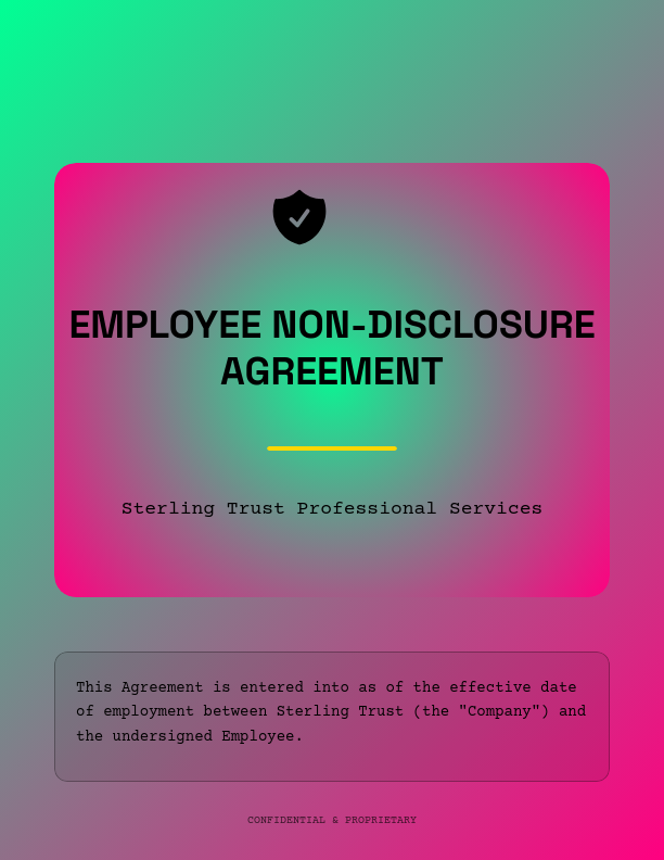 Employee Confidentiality and IP Agreement