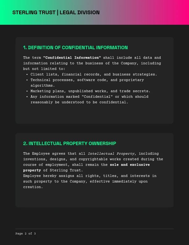 Employee Confidentiality and IP Agreement