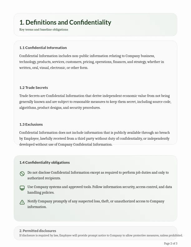 Staff Confidentiality and Invention Assignment