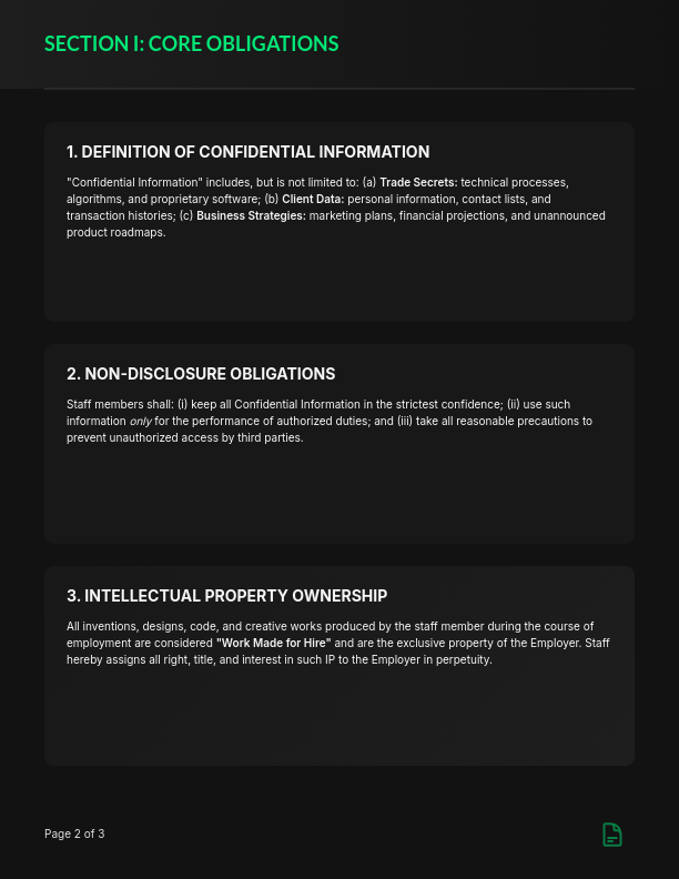 Employee Confidentiality and IP Agreement