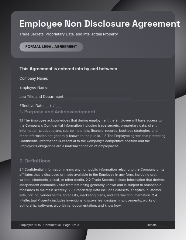 Employee Confidentiality and IP Protection