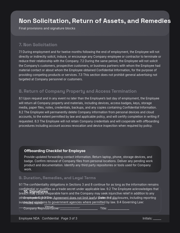 Employee Confidentiality and IP Protection