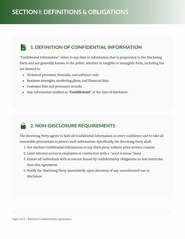 Standard Mutual Confidentiality Agreement