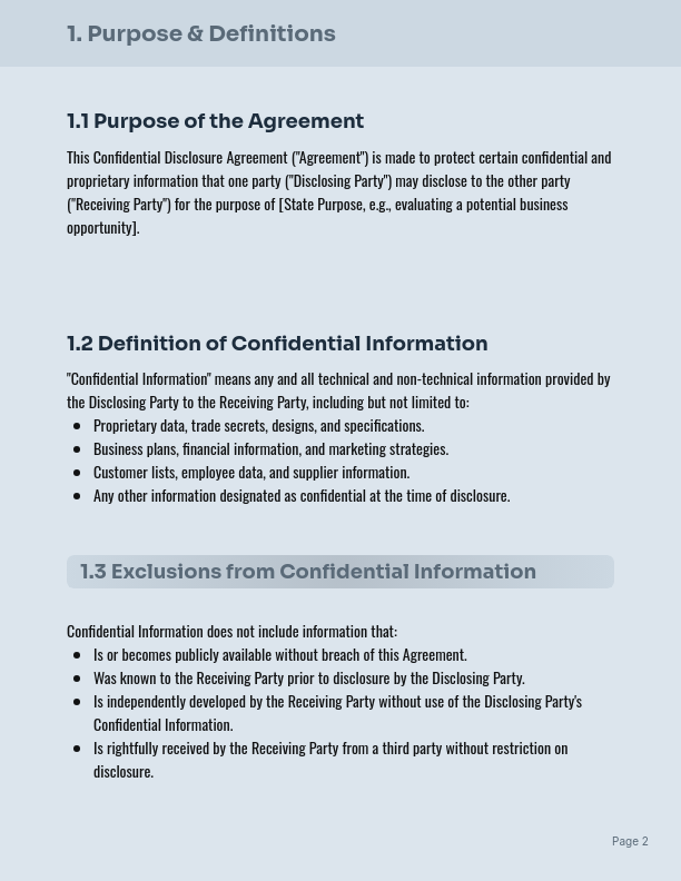 Standard Two-Way Non-Disclosure Agreement