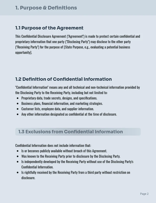 Standard Two-Way Non-Disclosure Agreement