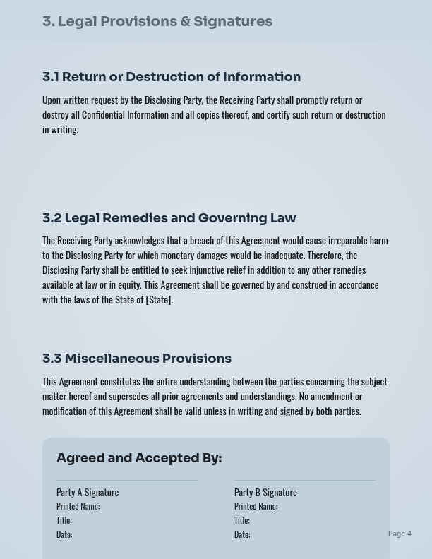 Standard Two-Way Non-Disclosure Agreement