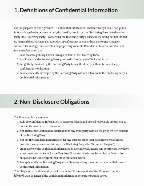 Mutual Confidentiality Agreement for Partners