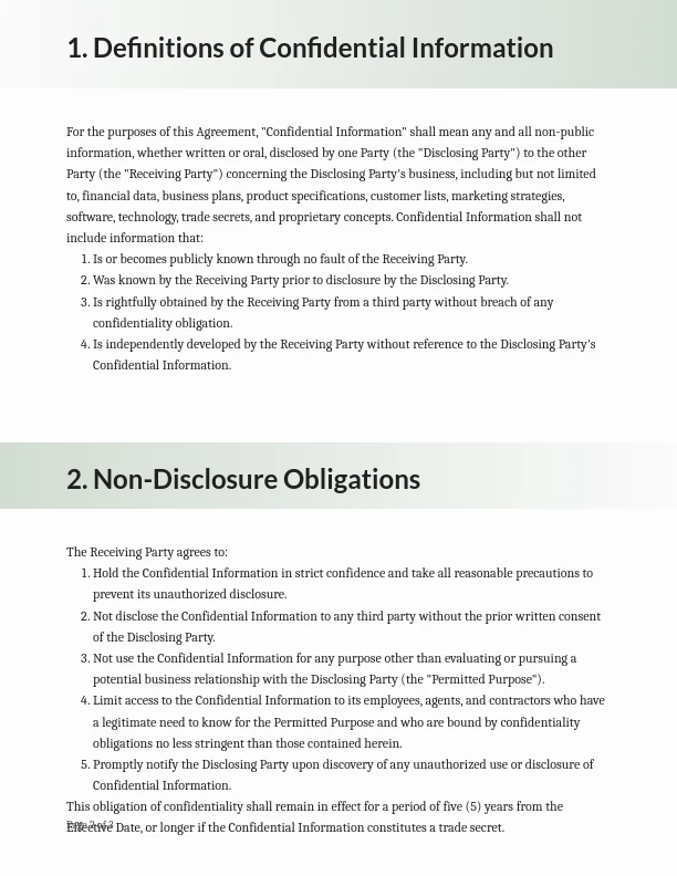 Mutual Confidentiality Agreement for Partners