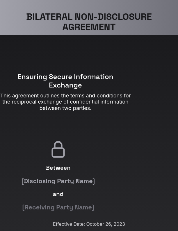 Mutual Confidentiality and Non-Disclosure