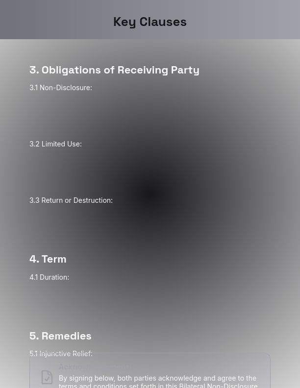 Mutual Confidentiality and Non-Disclosure