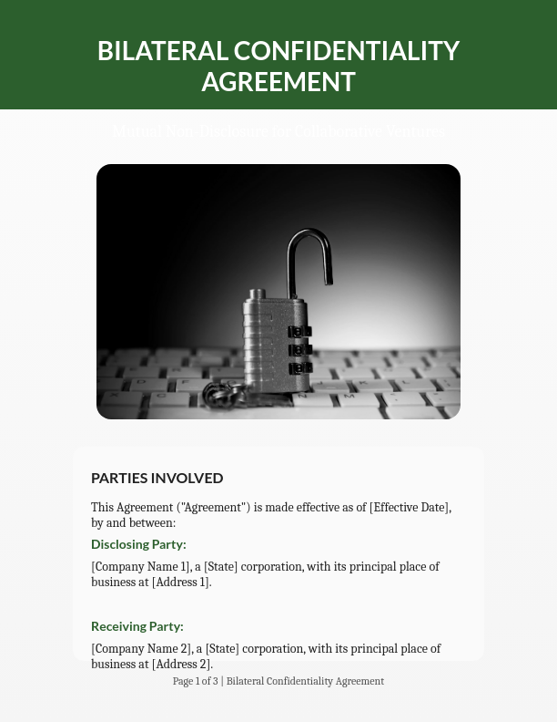 Mutual Non-Disclosure Agreement for Partners