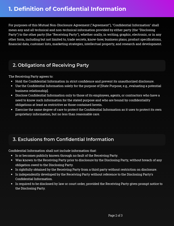 Mutual Proprietary Information Exchange