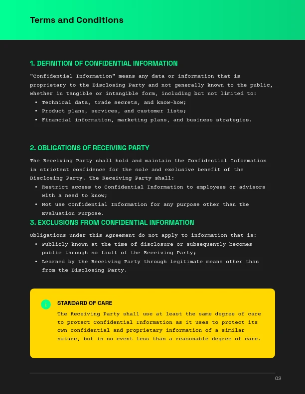 Reciprocal Confidentiality Agreement