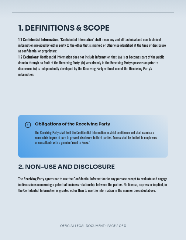 Mutual Confidential Information Exchange