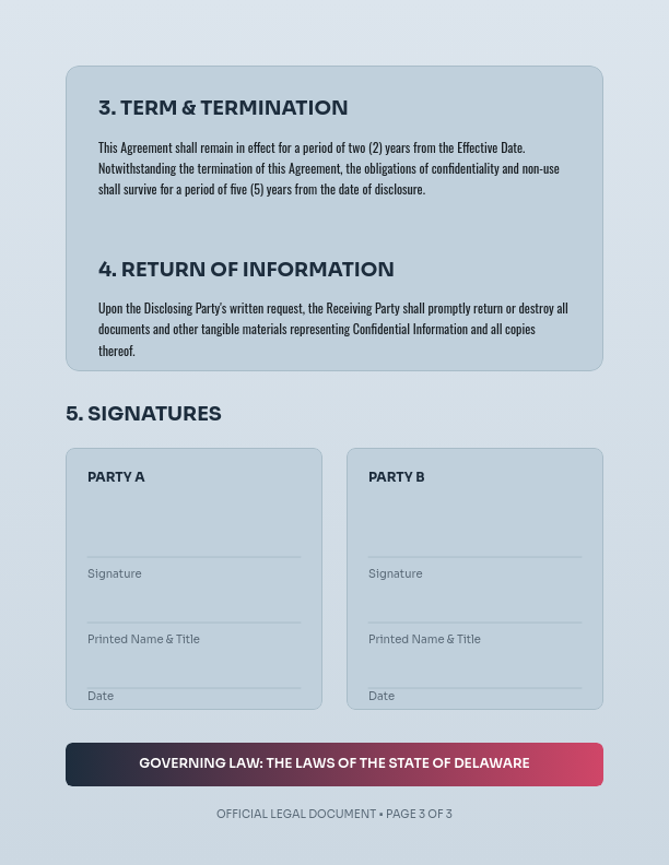Mutual Confidential Information Exchange