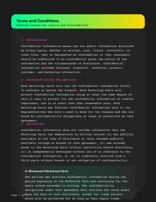 Reciprocal Confidentiality Agreement