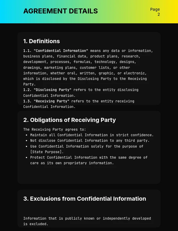 Unilateral Confidentiality Agreement