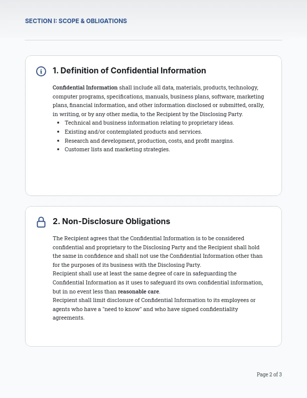 One-Way Confidentiality and Non-Disclosure