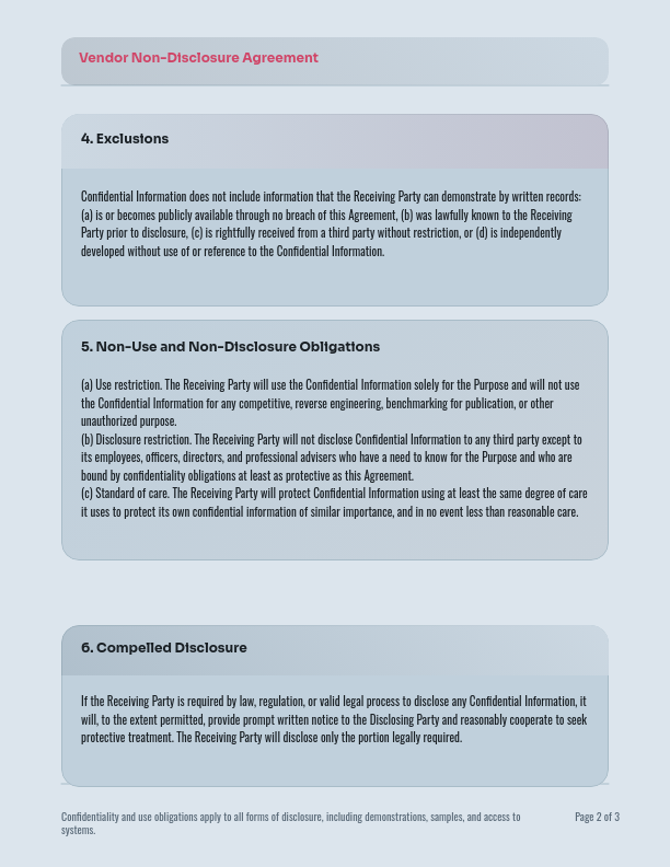 Vendor Partner Non-Disclosure Agreement