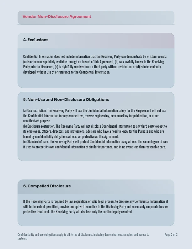 Vendor Partner Non-Disclosure Agreement