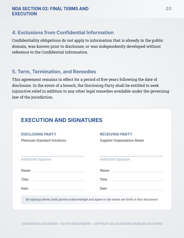 Vendor Confidentiality Agreement