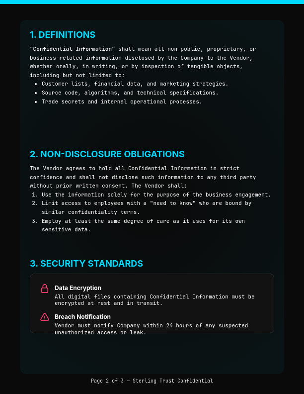 Vendor Confidentiality Agreement