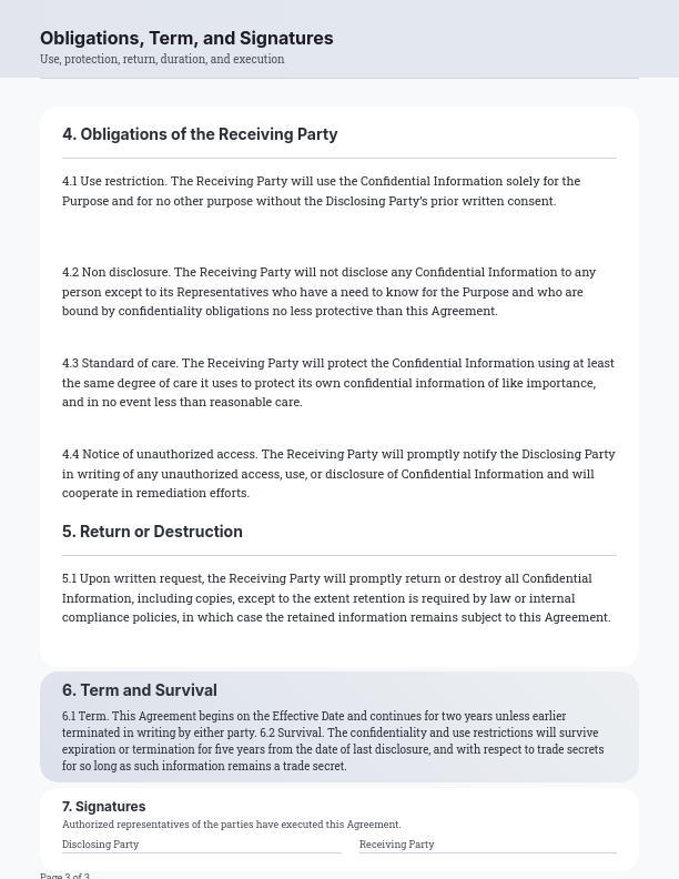 Vendor Confidentiality Agreement