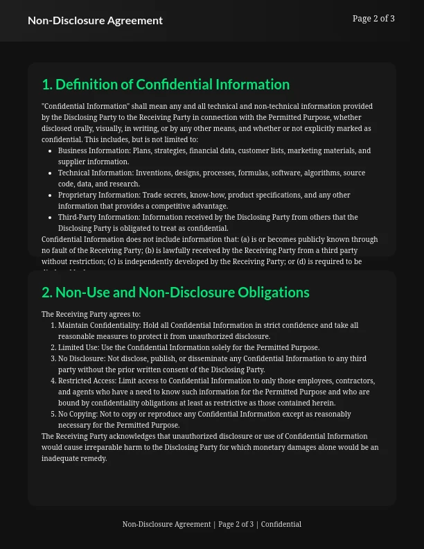 Vendor Confidentiality Agreement