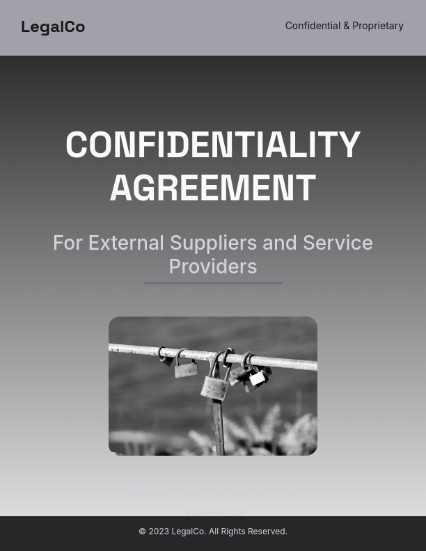 Strategic Vendor Confidentiality Agreement