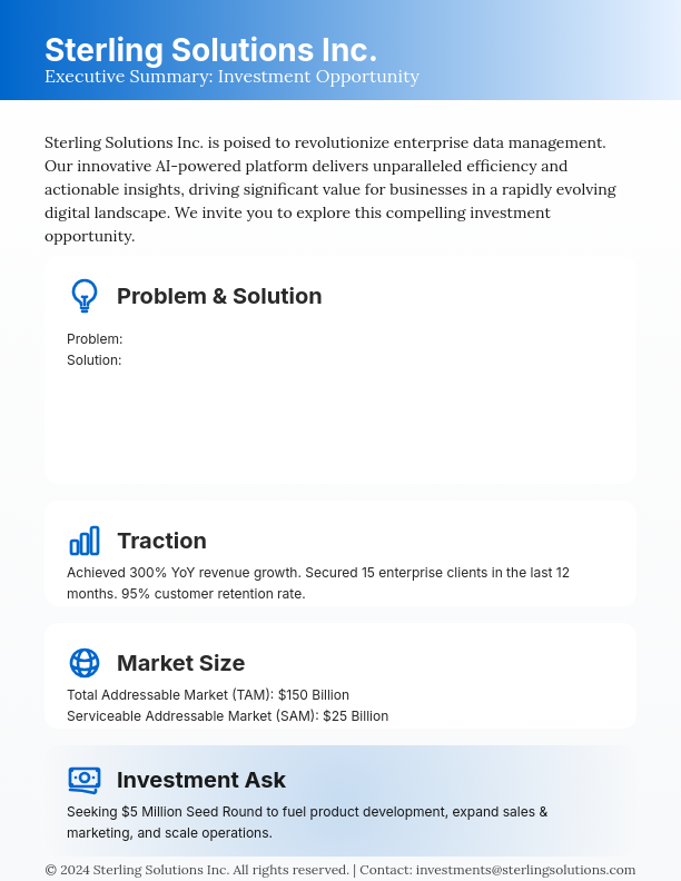 High-Impact Startup Investor Summary