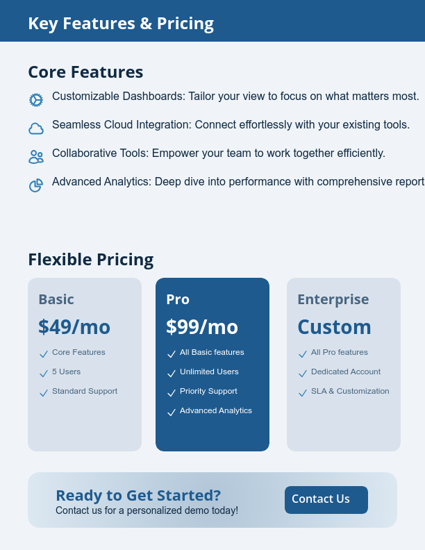 High-Impact Product Feature Summary
