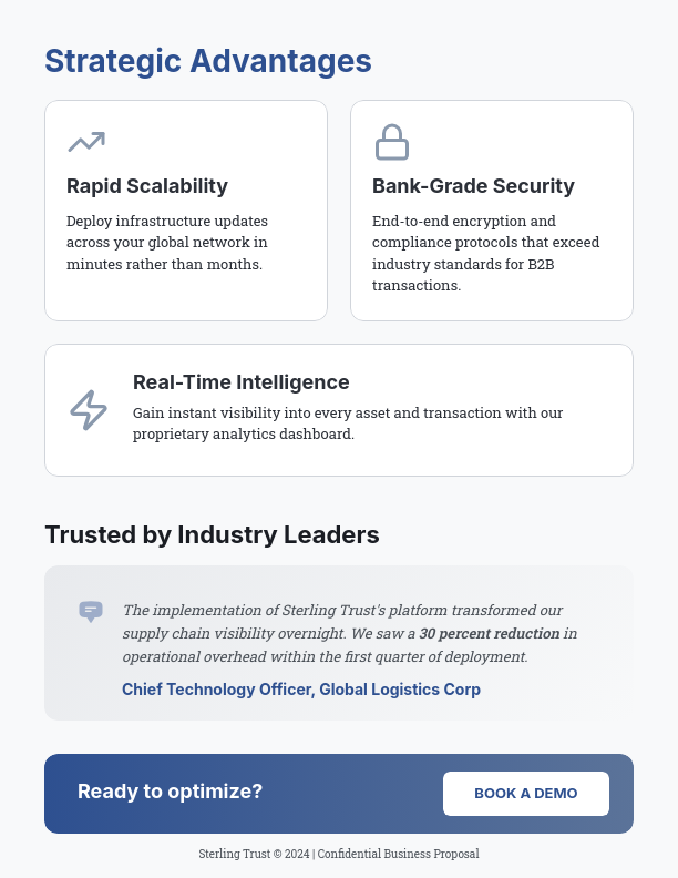 Strategic B2B Product Value Pitch