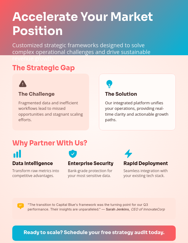 Professional B2B Solution Sales Sheet