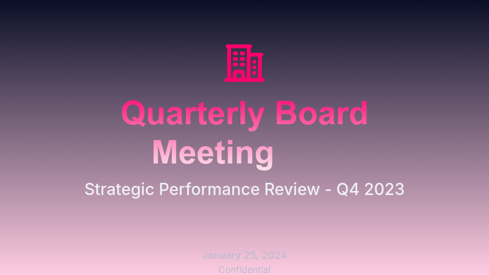 Quarterly Executive Board Review