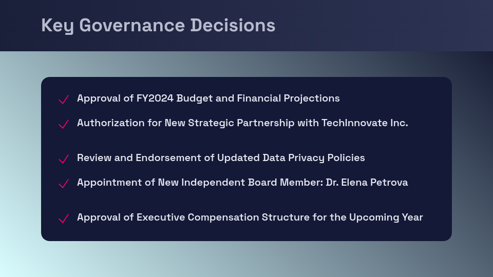 Quarterly Executive Board Review